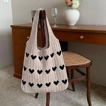 Load image into Gallery viewer, Knitted Love Tote Bag