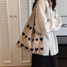 Load image into Gallery viewer, Knitted Love Tote Bag