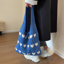 Load image into Gallery viewer, Knitted Love Tote Bag