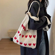 Load image into Gallery viewer, Knitted Love Tote Bag