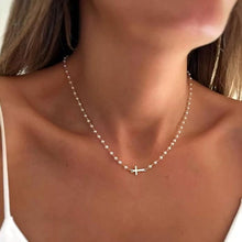 Load image into Gallery viewer, Cross Pearl Necklace