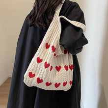 Load image into Gallery viewer, Knitted Love Tote Bag