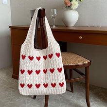Load image into Gallery viewer, Knitted Love Tote Bag