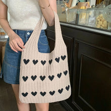 Load image into Gallery viewer, Knitted Love Tote Bag
