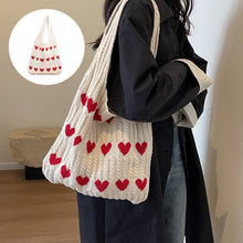 Load image into Gallery viewer, Knitted Love Tote Bag