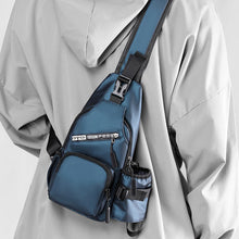 Load image into Gallery viewer, Men's Leather Film Water Bottle Chest Bag
