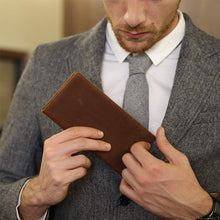 Load image into Gallery viewer, Men's Long Genuine Leather Wallet