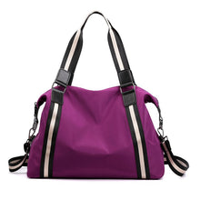 Load image into Gallery viewer, Waterproof Lightweight Stripe Duffel Bag, Weekend Carry On Overnight Bag