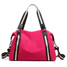 Load image into Gallery viewer, Waterproof Lightweight Stripe Duffel Bag, Weekend Carry On Overnight Bag