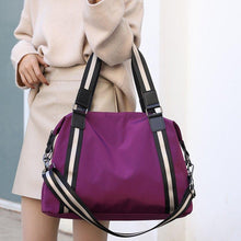 Load image into Gallery viewer, Waterproof Lightweight Stripe Duffel Bag, Weekend Carry On Overnight Bag