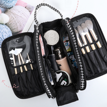 Load image into Gallery viewer, Houndstooth Large Capacity Cosmetic Bag