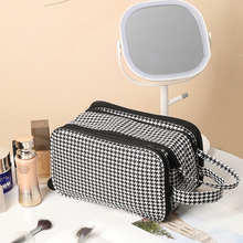 Load image into Gallery viewer, Houndstooth Large Capacity Cosmetic Bag