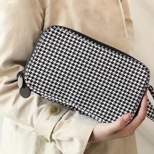 Load image into Gallery viewer, Houndstooth Large Capacity Cosmetic Bag