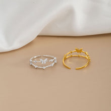 Load image into Gallery viewer, Double Butterfly Zircon Ring