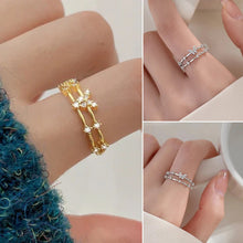 Load image into Gallery viewer, Double Butterfly Zircon Ring