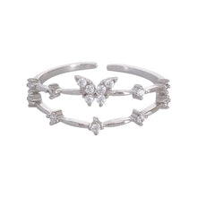 Load image into Gallery viewer, Double Butterfly Zircon Ring