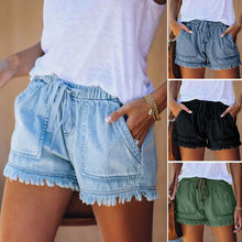Load image into Gallery viewer, Women's Casual Denim Shorts With Pockets Cotton Jeans Shorts