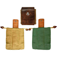 Load image into Gallery viewer, Leather and canvas bushcraft bag