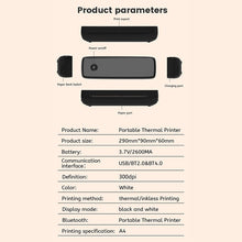 Load image into Gallery viewer, Portable Wireless Bluetooth Thermal Printer