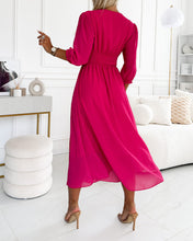 Load image into Gallery viewer, V-Neck Solid Color Waist Dress