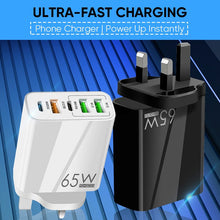 Load image into Gallery viewer, Multi Port Adaptor 65W Fast Charger - US Standard