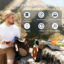 Load image into Gallery viewer, Sakerplus Solar Powered Portable Camping Fan