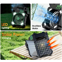 Load image into Gallery viewer, Sakerplus Solar Powered Portable Camping Fan