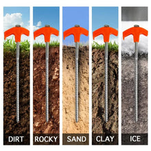 Load image into Gallery viewer, 8&quot; Screw in Tent Stakes - Ground Anchors Screw in