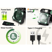 Load image into Gallery viewer, Sakerplus Solar Powered Portable Camping Fan