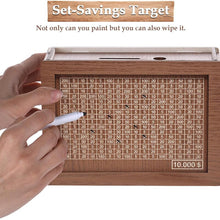 Load image into Gallery viewer, Wooden money box with engraved figures