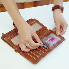 Load image into Gallery viewer, RFID Tri-fold Large Capacity Long Wallet