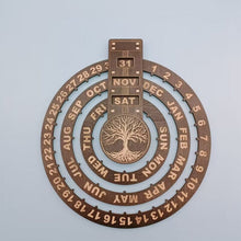 Load image into Gallery viewer, Wooden Rotating Circular Perpetual Calendar