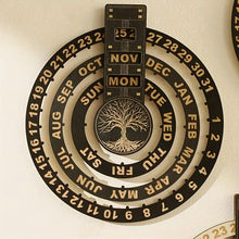 Load image into Gallery viewer, Wooden Rotating Circular Perpetual Calendar