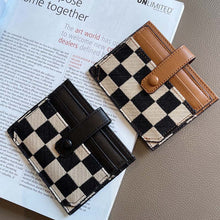 Load image into Gallery viewer, Women's Colorblock Plaid Pattern Compact Wallet