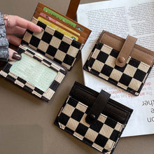 Load image into Gallery viewer, Women's Colorblock Plaid Pattern Compact Wallet
