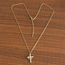 Load image into Gallery viewer, Crown &amp; Cross Pendant Choker Necklace