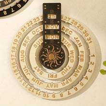 Load image into Gallery viewer, Wooden Rotating Circular Perpetual Calendar