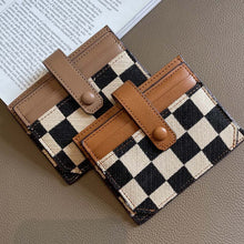 Load image into Gallery viewer, Women's Colorblock Plaid Pattern Compact Wallet