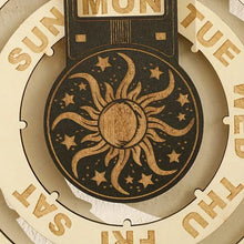 Load image into Gallery viewer, Wooden Rotating Circular Perpetual Calendar