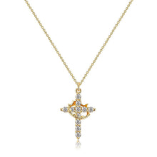 Load image into Gallery viewer, Crown &amp; Cross Pendant Choker Necklace