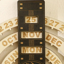 Load image into Gallery viewer, Wooden Rotating Circular Perpetual Calendar