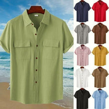 Load image into Gallery viewer, Men&#39;s Linen Short Sleeve Shirt