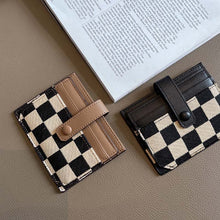 Load image into Gallery viewer, Women's Colorblock Plaid Pattern Compact Wallet