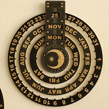 Load image into Gallery viewer, Wooden Rotating Circular Perpetual Calendar