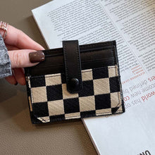 Load image into Gallery viewer, Women's Colorblock Plaid Pattern Compact Wallet