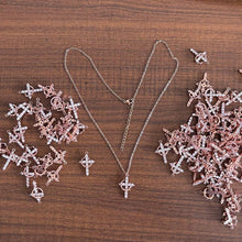Load image into Gallery viewer, Crown &amp; Cross Pendant Choker Necklace