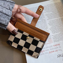 Load image into Gallery viewer, Women's Colorblock Plaid Pattern Compact Wallet