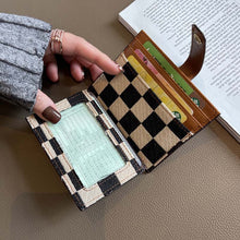 Load image into Gallery viewer, Women's Colorblock Plaid Pattern Compact Wallet