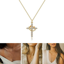 Load image into Gallery viewer, Crown &amp; Cross Pendant Choker Necklace
