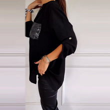 Load image into Gallery viewer, Paneled sequin button casual top